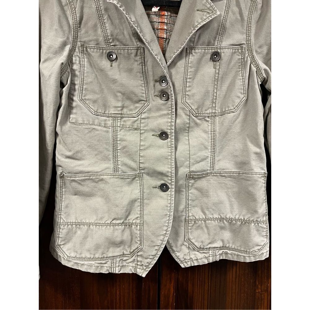 Free People Military Green Cropped Jacket size 4 - Picture 4 of 12